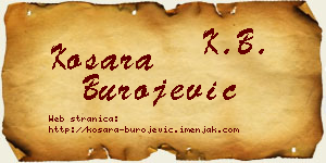 Kosara Burojević vizit kartica